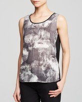 Thumbnail for your product : Eileen Fisher Scoop Neck Printed Silk Tank