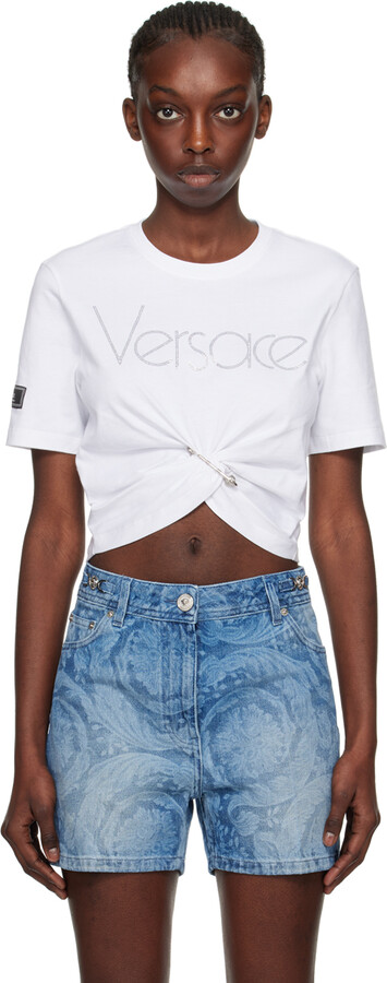 Tシャツ・カットソー VERSACE \"NEVER TOO MUCH\" COTTON JERSEY CORSET T-SHIRT VERSACE 