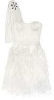 Thumbnail for your product : Matthew Williamson Feather-Trimmed Silk-Tulle Mini Dress