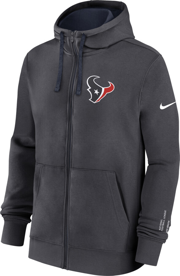 Houston Texans Playbook Page Club Nike Men's NFL Full-Zip Hoodie in Grey | 01NC0BOB9H-YYQ