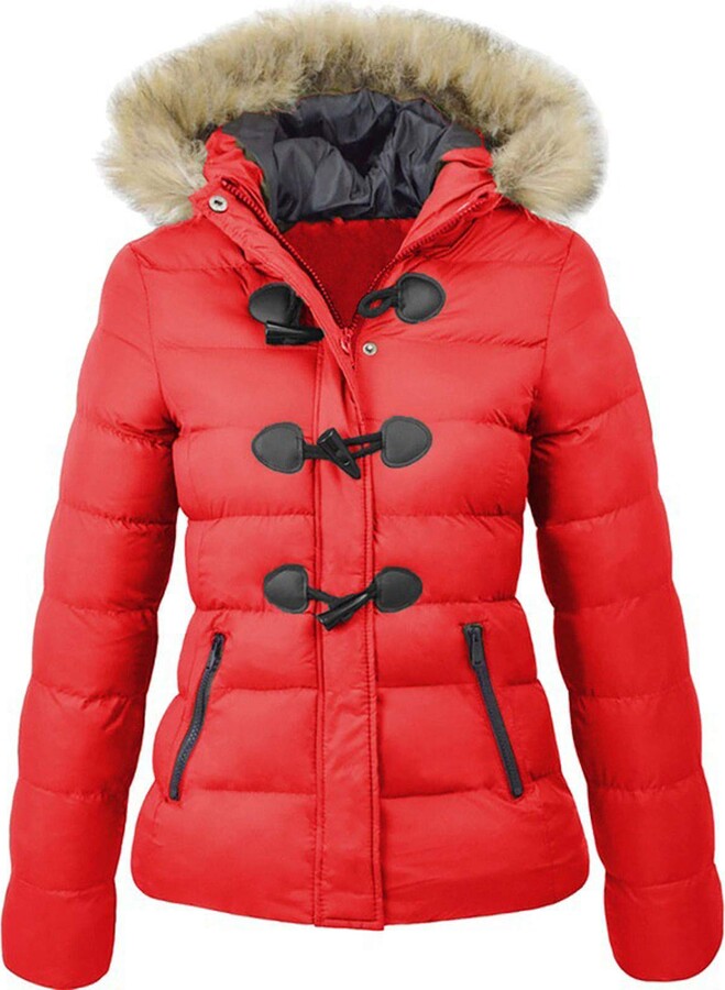 Women S Red Winter Coat With Hood – Tradingbasis