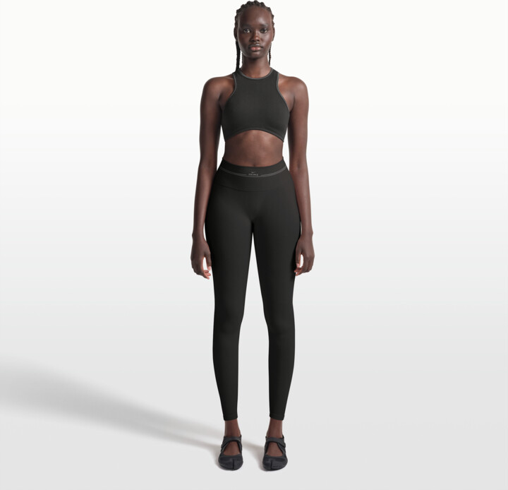 Nike Women's SKIMS Ribbed Seamless High-Waisted 26" Leggings in Black | PTLEG10262W-OAR