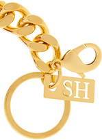 Thumbnail for your product : Sophie Hulme Maple gold-tone and shearling keychain