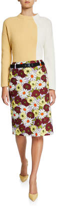 Prada Floral Print Pencil Skirt