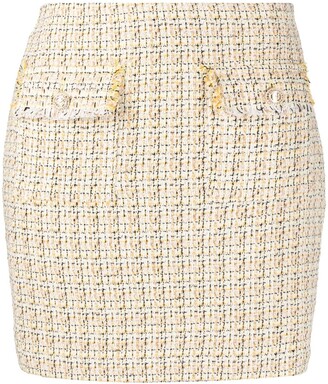 Liu Jo Tweed Flap-Pocket Miniskirt