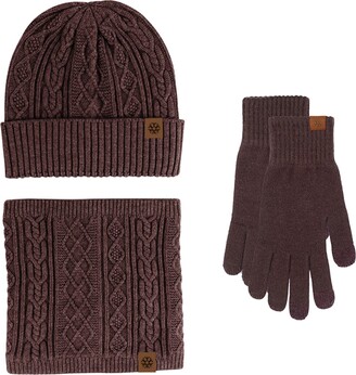3651 Womens Mens Hat Scarves Gloves Set Winter Hat Scarf Gloves