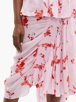 Preen Line Mertilda Floral-print Ruched Skirt - Pink Multi