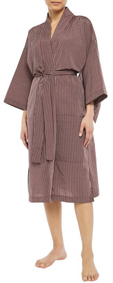 ELSE Dixie Belted Striped Cotton-blend Robe