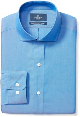 Buttoned Down Amazon Brand Men's Classic Fit Cutaway-Collar Solid Non-Iron Dress Shirt (No Pocket)