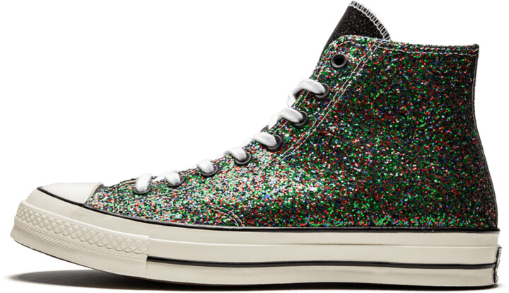jw anderson converse green glitter