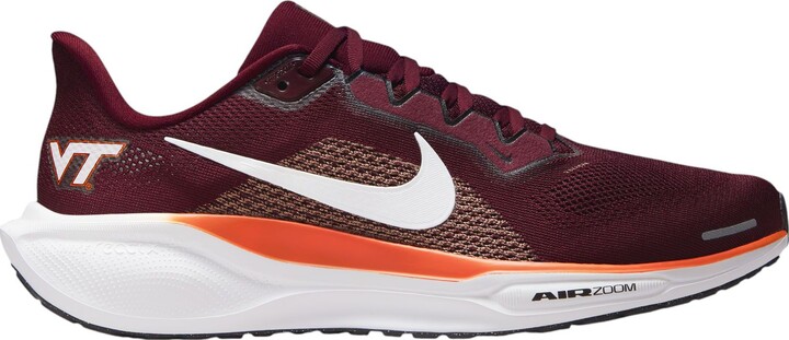 Nike Pegasus 41 Virgina Tech Running Shoes, Men's, M7/W8.5, Maroon/White/Orange