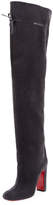 Christian Louboutin Alta Gant Suede Red Sole Knee Boot, Gray