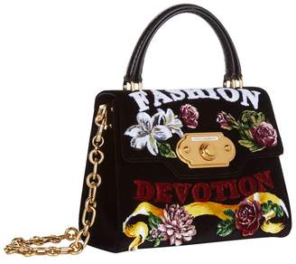 Dolce & Gabbana Small Welcome Flock Top Handle Bag