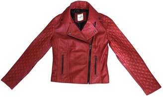 Each X Other Each X Red Leather Leather Jacket for Women
