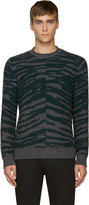 Thumbnail for your product : Marc Jacobs Grey & Green Tiger Stripe Cashmere Sweater