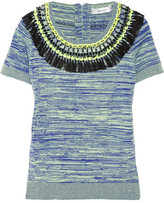 Thumbnail for your product : Milly Embellished stretch-knit top