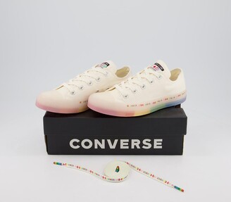 Converse All Star Low Trainers Egret White Rainbow Exclusive - ShopStyle