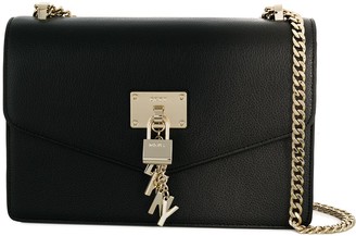 dkny black slina shoulder bolsa