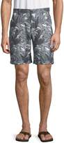 Thumbnail for your product : DKNY Palm Tree-Print Linen & Cotton Blend Shorts