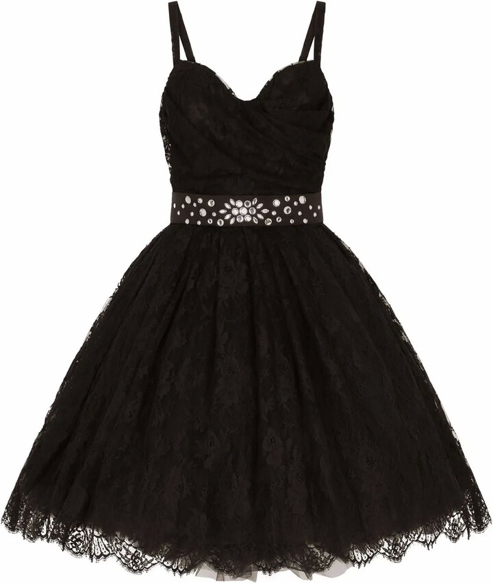 Dolce & Gabbana Sweetheart-Neck Chantilly-Lace Minidress