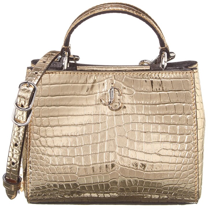 Jimmy Choo Varenne Mini CrocEmbossed Leather Top Handle Tote