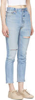Thumbnail for your product : RE/DONE Indigo Levis Edition High-Rise Ankle Crop Jeans