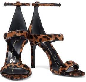Oscar de la Renta Leopard-print Calf Hair Sandals