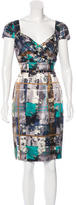Thumbnail for your product : David Meister Silk Abstract Print Dress