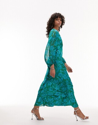 Seam Detail Topshop Green Floral Dress Topshop Bust Seam Detail