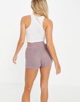Thumbnail for your product : Collusion knitted shorts co-ord in mauve
