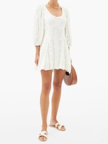 Thumbnail for your product : LoveShackFancy Hampton Scoop-neck Cotton-lace Mini Dress - White