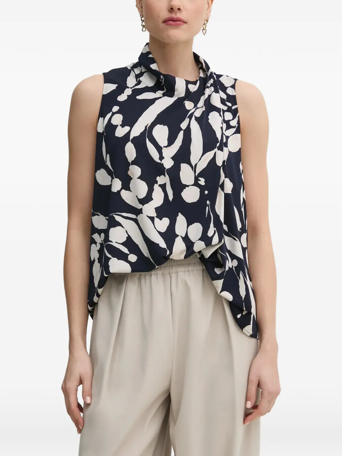 Joseph Ribkoff Abstract-Pattern Halterneck Blouse