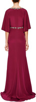 Thumbnail for your product : Marchesa V-Neck Silk Crepe Caftan Gown