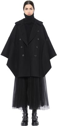 Valentino Double Breasted Felted Wool Cape