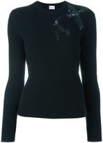 Red Valentino RED VALENTINO PULL BRODÉ DE SEQUINS, FEMME, TAILLE: L, NOIR