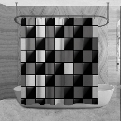 East Urban Home Agaton Checkered Shower Curtain
