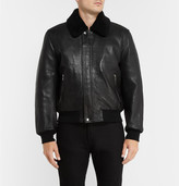Thumbnail for your product : McQ Shearling-Collar Leather Bomber Jacket