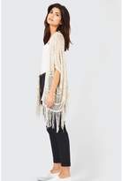 Thumbnail for your product : Select Fashion Fashion Womens White Crochet Kimono Cardigan - size M/L