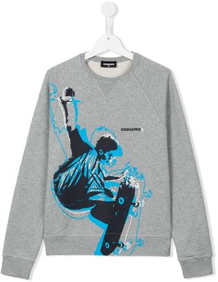 DSQUARED2 Kids - skater print sweatshirt - kids - Cotton - 14 yrs