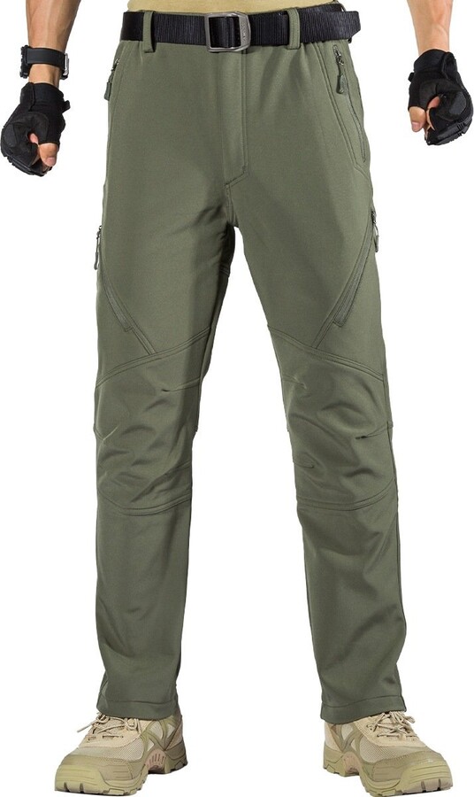 FREE SOLDIER Waterproof Walking Trousers for Men Thermal Fleece Lined ...