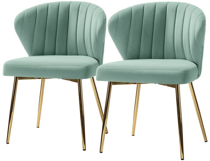 Home Design Set Of Milia Velvet Accent /Dining Chairs ShopStyle