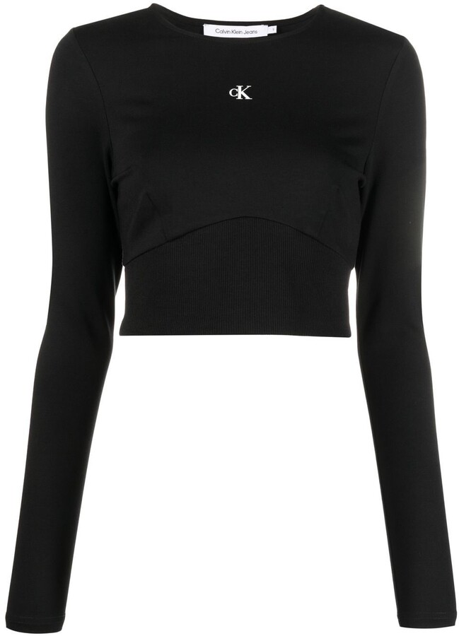 Calvin Klein Women Black Longsleeve Tops | Shop the world's largest  collection of fashion | ShopStyle