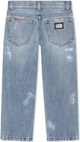 Thumbnail for your product : Dolce & Gabbana Children Distressed Straight-Leg Jeans