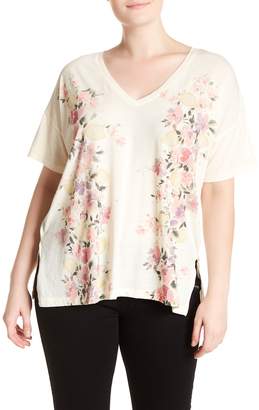 Lucky Brand Floral V-Neck Tee (Plus Size)