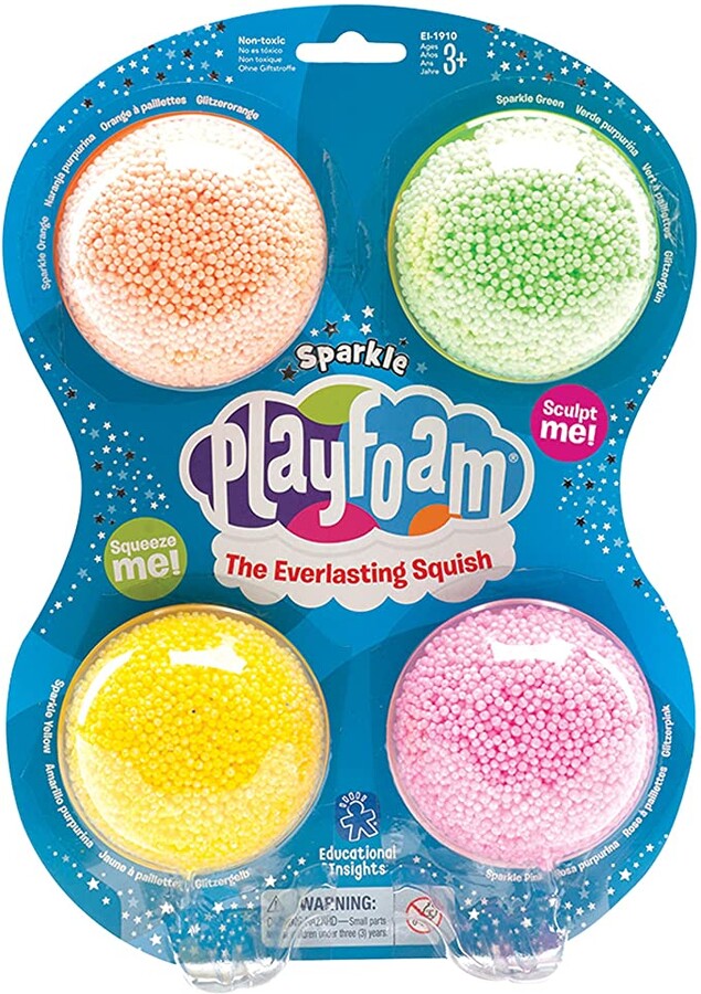 Educational Insights Playfoam Sparkle 4-Pack, Fidget, Sensory Toy, Ages 3+