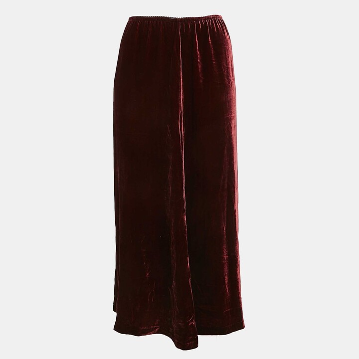 McQ Burgundy Velvet Maxi Skirt M