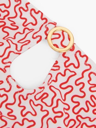 Fisch Carambole Cutout Abstract-print Bikini Top - Red Print