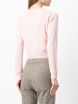 Thumbnail for your product : Paule Ka Crystal-Buckle Cashmere Cardigan