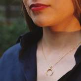 Thumbnail for your product : Linnet Jewellery Plain Horn Half Moon Necklace 925 Silver Rose Gold