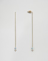 Thumbnail for your product : Orelia Gold Plated Opal Stone Thread Through Earrings